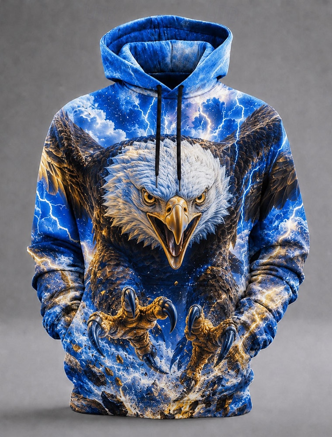 3D Printing Eagle - Erkek Kartal 3D Baskılı Kapüşonlu Sweatshirt,