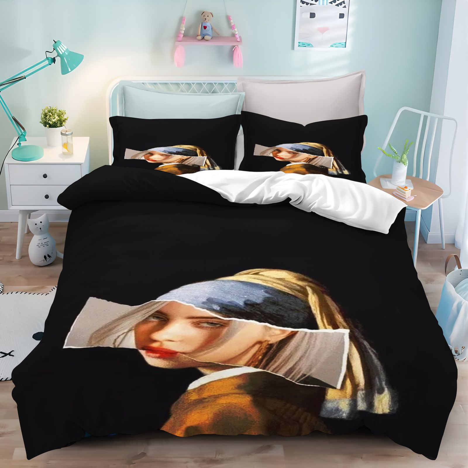 Billie Eilish Yatak Örtüsü Set - 3D Printing Quilting incelemesi ve fiyatı
