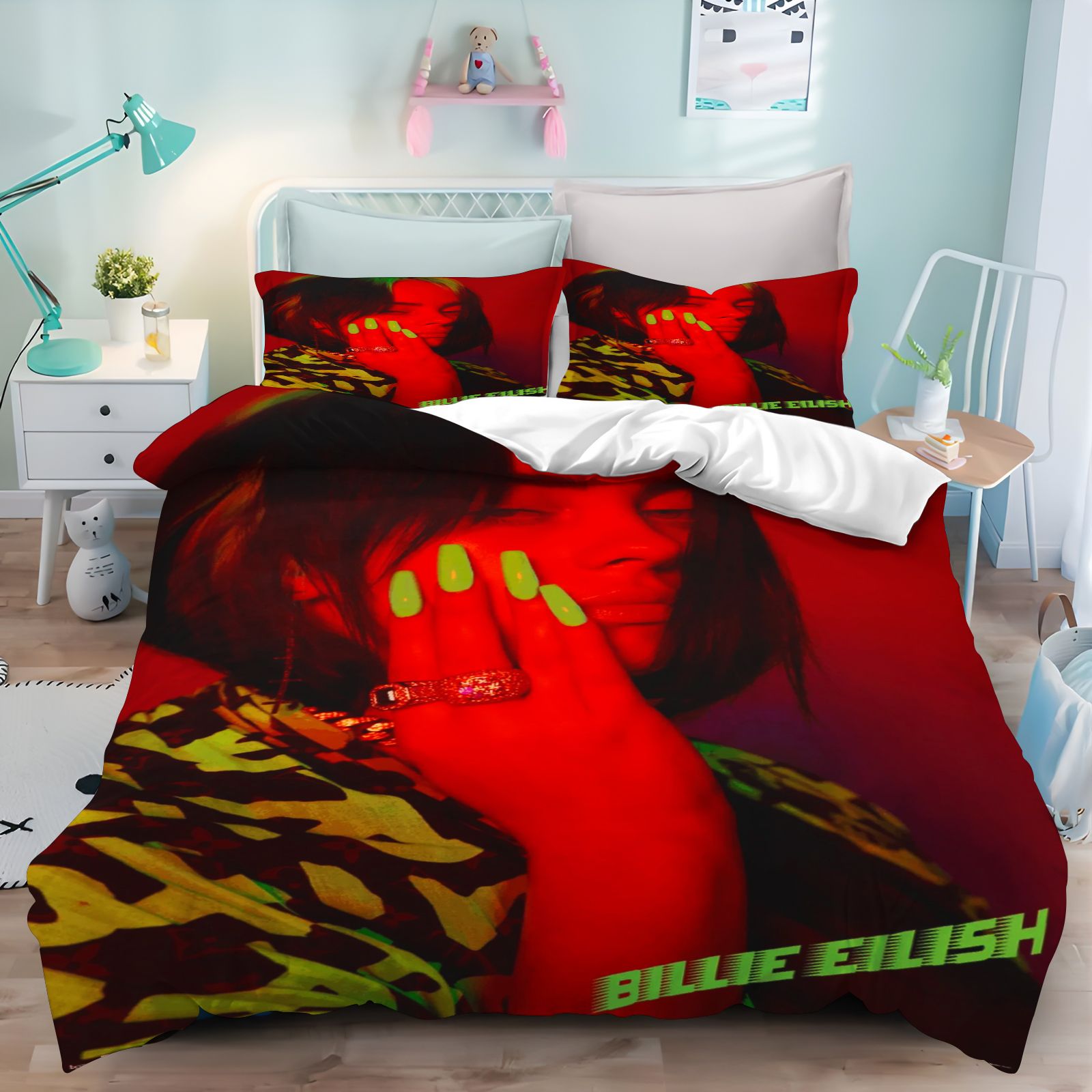 Billie Eilish Yatak Örtüsü Set - 3D Printing Quilting incelemesi ve fiyatı